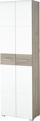 Germania Garderobenschrank 3969-542 GW-MALOU, Nelson-Eiche-Nachbildung/Weiß-Struktur, 59 x 197 x 37 cm (B x H x T), 37 x 59 x 197 cm