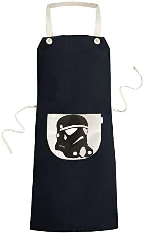 The Special Arms Star Wars Pollution Gas Mask Silhouette Pattern Cooking Kitchen Black Bib Aprons with Pocket for Women Men Chef Gifts
