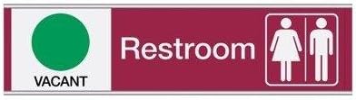 Restroom-V/O-Man/WomanWhite on Burgandy Silver Velcro