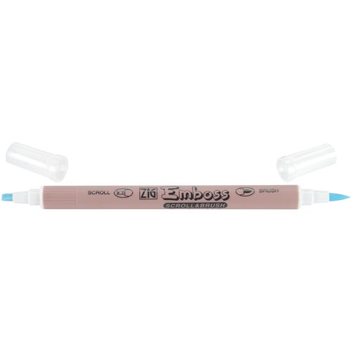 Zig Emboss Scroll and Brush Twin Tip Marker, Clear, Pack of 6