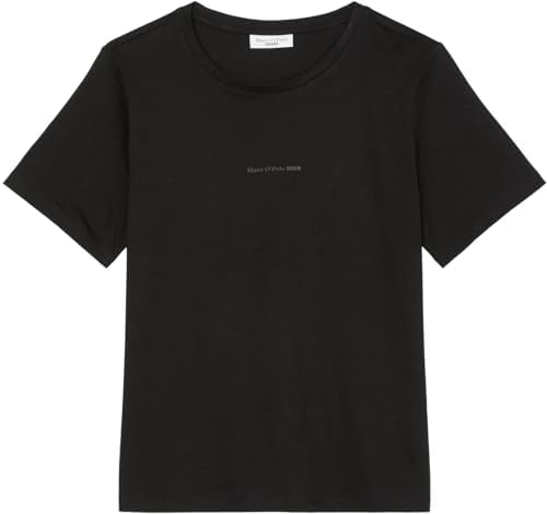 Marc OߴPolo Denim Mujer Camiseta de algodón orgánico Regular fit, Negro (Black), XS