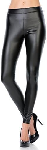 Junky Closet Women's Faux Leather Stretchy Catwoman Leggings Pants