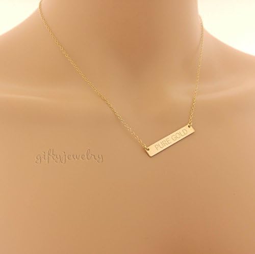 personalized gold bar, horizontal bar name, custom jewelry, monogram bar necklace, name charm, personalized name charm, sterling silver, .925 silver
