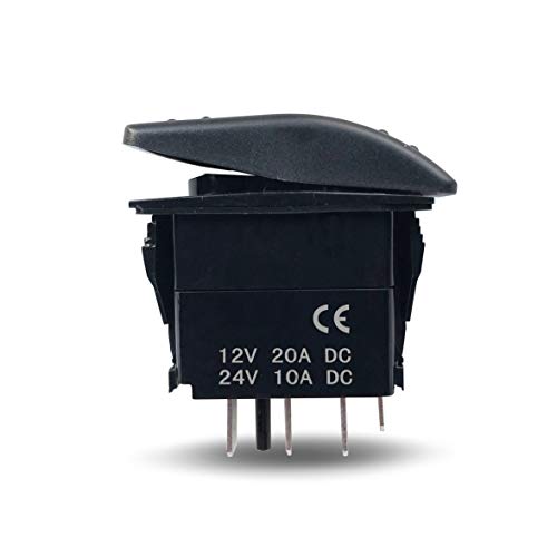 MGI SpeedWare LED Marine Rocker Switches 12V 20A, 3 Pack - SPST On-Off (Blue)