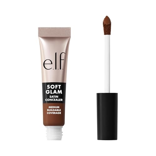 e.l.f. Soft Glam Satin Concealer, correttore a copertura media per imperfezioni e occhiaie, non si deposita nelle pieghe, a lunga tenuta, prodotto vegano e non testato sugli animali, 52 Deep Cool