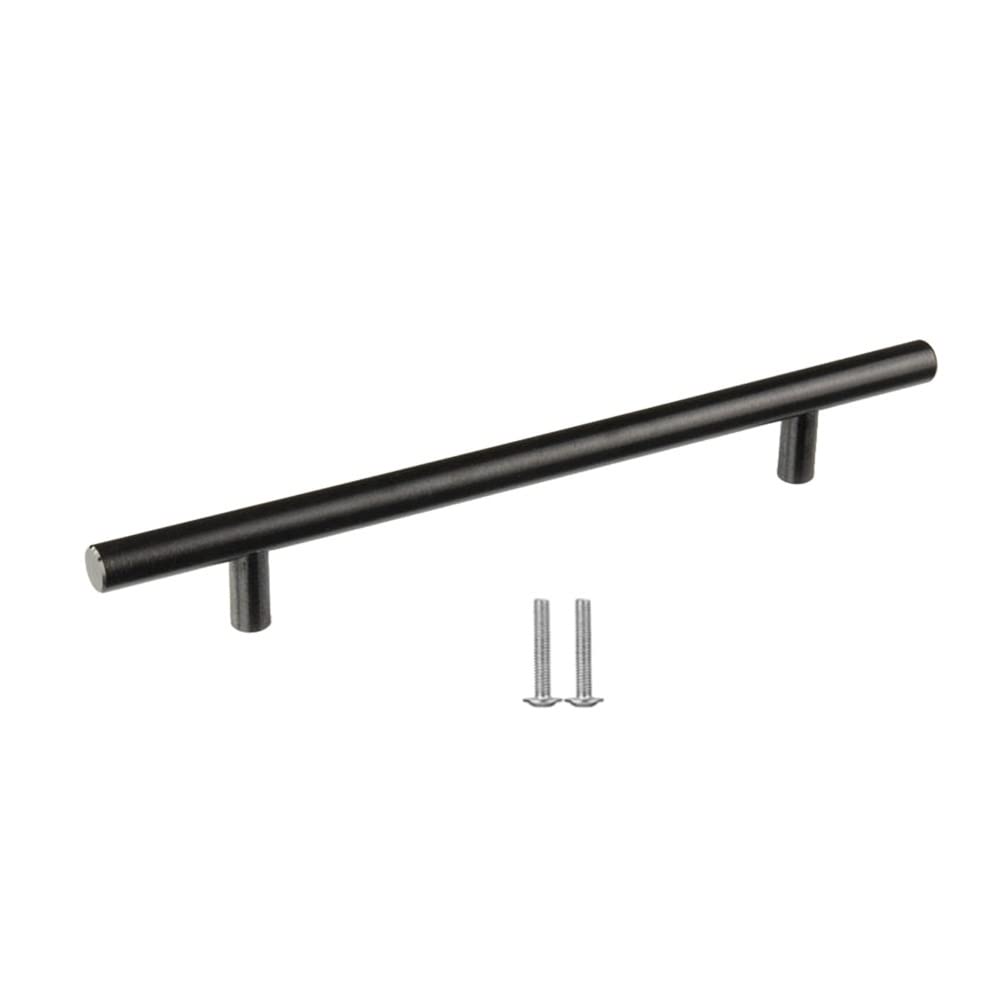 SYDARSYN Cupboard Handles, 6 Pack Black Cabinet Handles 160mm, Stainless Steel T Bar Door Handles for Wardrobe Drawer Furniture (Screws Included)