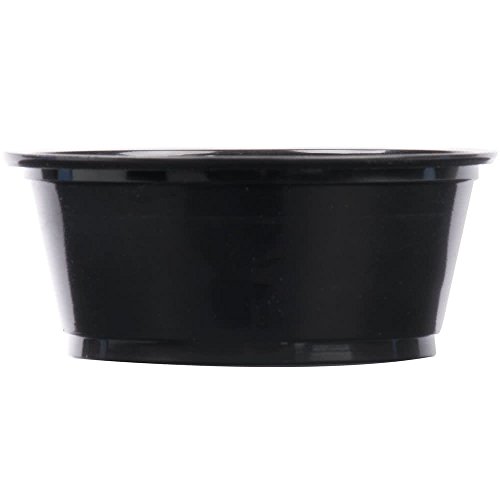 Pactiv Plastic Cups 3.25 oz Black Portion Container for Food, Beverages, Crafts (Pack of 200)