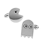 Fashion Cufflinks Silvertone/Enamel Cufflinks (Pac-man)
