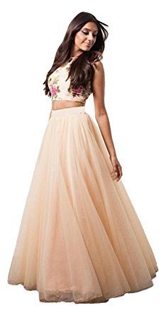 moksha enterprise silk lehenga choli (_free size_beige)