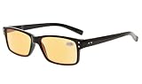 Eyekepper UV Protection,Anti Glare/Blue Rays,Scratch Resistant Lens Computer Reading Glasses Readers (Black, Orange Tinted Lenses) +1.25