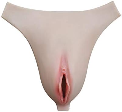 MEYOO Hiding Gaff Silicone Panties Realistic Fake Vagina,Men Crossdressing Transgender, Non-Marking Soft Water Repellent Skin Friendly, Show Party Use, Flesh