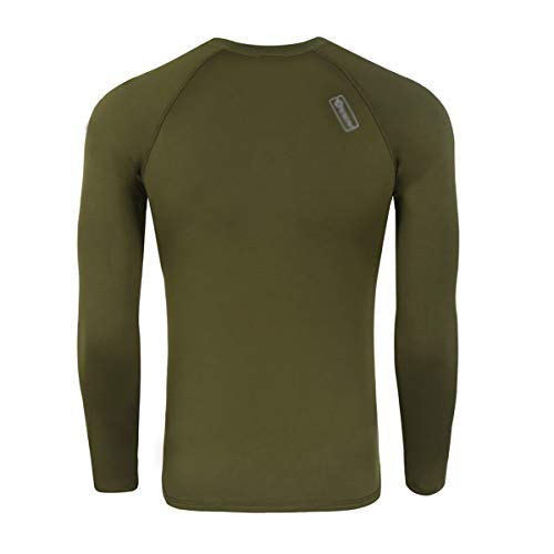 Convallaria Men's Thermal Underwear Sets Ultra Soft Wicking Crew Neck Long Johns Fleece Lined Sweat Bottom and Top Quick Drying for Outdoor Camping Sports Warm Underwear Set Army Green, XL - Thumbnail 3