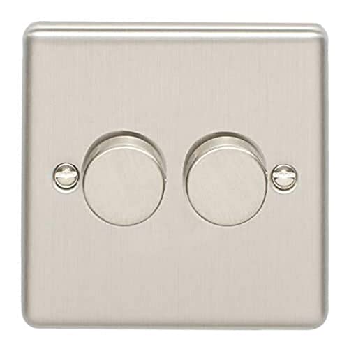Enhance Decorative 2 Gang Dimmer Satin Stainless Finish — image 1