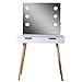 GLS White Large Makeup Vanity Table Desk with Drawers and Mirror Jewelry Armoire and LED Light