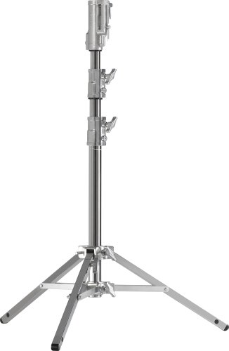 Kupo Low Mighty Stand, Heavy Duty Stainless Steel Combo Stand with Triple Function Universal Head, Leveling Leg, Low Height High Load Support, Max Height 6.7' (KS300312)