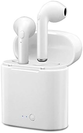 HFQMO Wireless Headphones I7S, Bluetooth Headphones Products TWS - Quality Battery Quality, Portable Wireless Charging, Sweatproof Earphones, Compatible Smartphone (White)