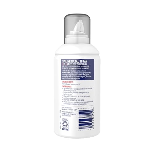 MUCINEX SINUS SALINE NASAL SPRAY & SINUS RINSE, DRUG-FREE, ADDITIVE FREE, NON-DROWSY NASAL IRRIGATION WITH 2-IN-1 JET + MIST SPRAY NOZZLE FOR COLD & ALLERGY SEASON, 4.5OZ SALINE SOLUTION SPRAY