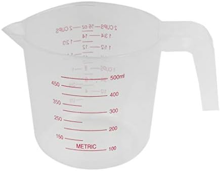 Flytoasky 500ml Home Lab Measuring Jug Pitcher Plastic Handle Pour Spout Container