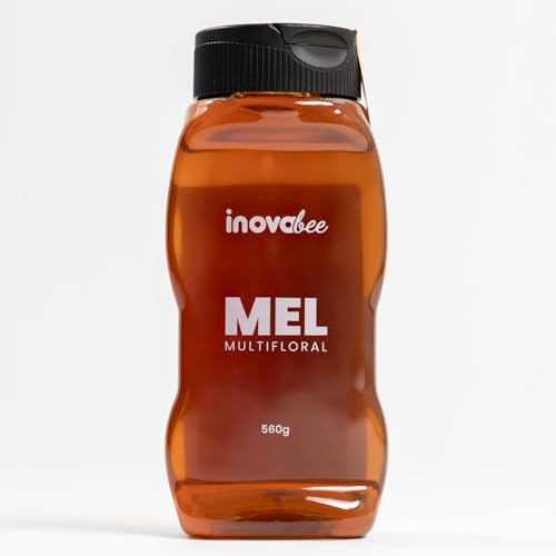 Mel Puro 100% Natural 560g | Bisnaga Upside Down com sistema Corta-Pingo | Embalagem sem Desperdício | Mel Multifloral Artesanal | Produção Sustentável