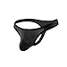 Pdbokew Mens G-String Underwear with Pouch Low Rise Bikini Thong Underwear Black M