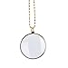 PROW® Golden 1-3/4 Inch Optical 5X Pendant Necklace Magnifier Magnifying Glass Loupe for Reading Fine Print, Zooming, Increase Vision and Jewelry Inspection