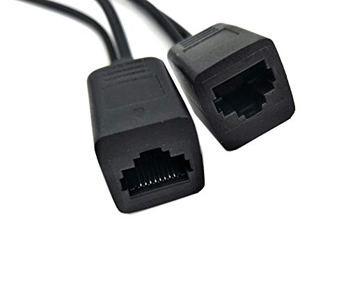 Poyiccot 1 Pair Passive PoE Injector and Splitter Kit with 5.5x2.1 mm DC Power Adaptor Connector,Black - Thumbnail 3