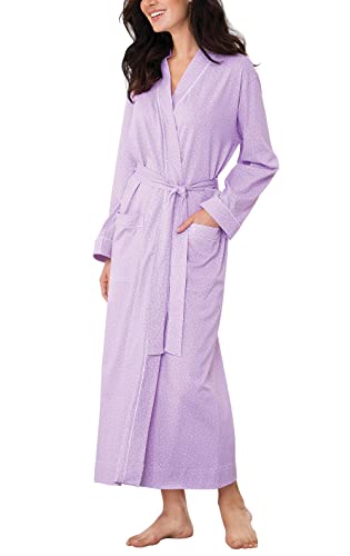 PajamaGram Ultra Soft Womens Bathrobe - Cotton Robes for Women, Purple, M / 8-10