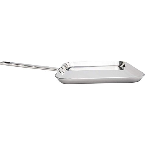 CHEFS KTGRIDTp T304 Stainless-Steel 11-Inch Square Griddle, Ideal for Grilling and Presenting Your Favorite Creations