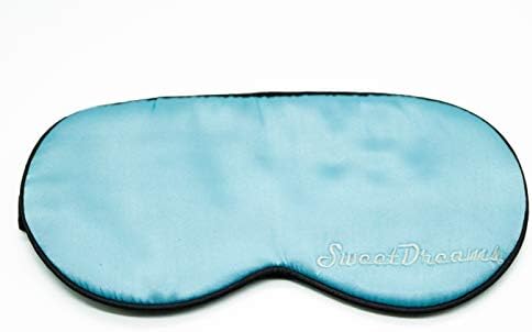 Sweet Dreams Silk Sleep Mask (Powder Blue) Soft, Contoured Blackout Coverage | Light Sleeping Eye Cover for Men, Women, and Kids | Airplane, Travel, Car, Home Use | Breathable, Adjustable…