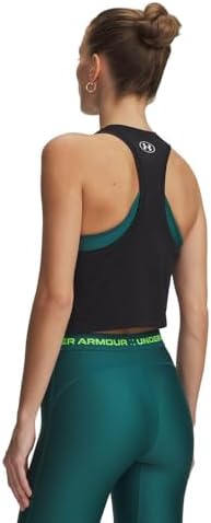 Femme Tech Sport Mesh Cropped Tank Top Chemise, Noir/Blanc, XL EU