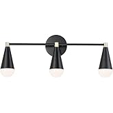 Maxim Lovell - 3 Light Bath Vanity-Black/Satin Brass Finish-LED Lamping Type