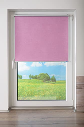 Spring Roller Blind with Modern Structure Fabric Fuchsia 40 cm x 150 cm (W x L)