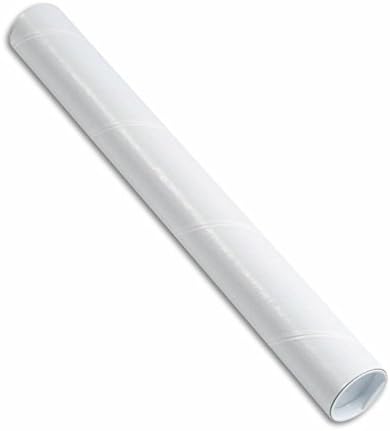 Premium Tube Brand 4" x 36" JUMBO Heavy Duty Shipping Mailer Storage Postal Premium 3-Ply Spiral Wound Mailing Tube with End Caps, for Documents, Posters, Blueprints or Photos (1 Tube) (Gloss White)