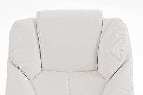 CLP-Sedia-Ufficio-XANTHOS-XXL-in-Similpelle-Poltrona-Ergonomica-Carico-Max-210-kg-I-Sedia-Studio-Imbottita-e-Regolabile-I-Poltrona-Pc-Rinforzata-ed-Oscillante-Ruote-Antiattrito-Bianco