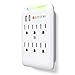 Satechi Slim Surge Protector White (6 AC & 2 USB) 2.4 amp Output for iPhone 6 Plus/6/5S/5C, iPad Air/Mini/3/2/1, iPod Touch 5G/4G, Samsung Galaxy S6/S6 Edge/S5/S4, Note 5/4, LG G4 and More