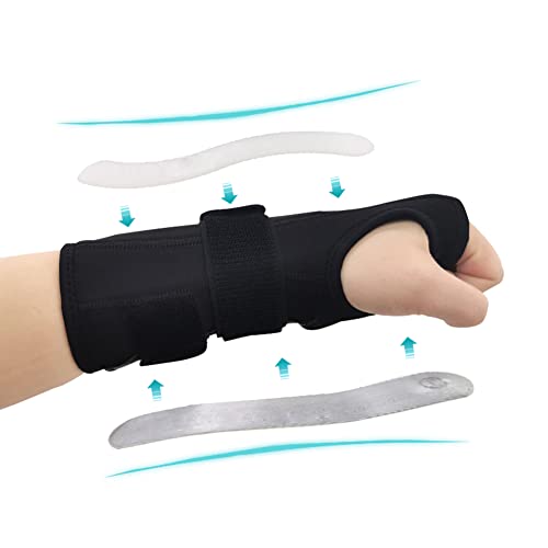 Wrist Brace for Carpal Tunnel, Wrist Support Brace with Splints, Hand Wrist Support Brace for Women & Men, Useful for Arthritis Pain, Tendonitis, Sprains, Wrist Pain, Sports (Black Left Hand, M)