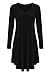 Ladylala Women's Long Sleeve Casual Loose Tunic T-Shirt Party Dress Black 3XL