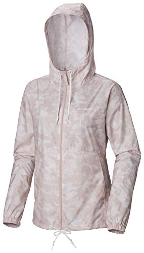 Columbia Women's Plus Size Flash Forward Printed Windbreaker, Mineral Pink Camo, 2X