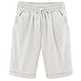 XinYangNi Women's Outdoor Casual Elastic Waist Knee Length Curling Bermuda Shorts with Drawstring