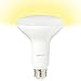 Amazon Basics 9.5 W Equivalent 65 Watt, 3000K Warm White, Dimmable, 15,000 Hour Lifetime, BR30 LED Light Bulb, 2-Pack