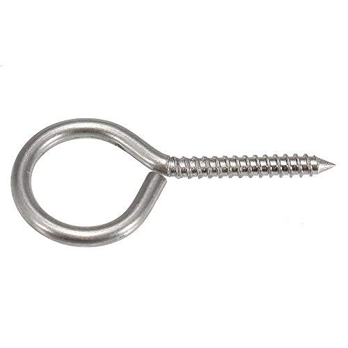 Alamor 10Pcs M3 40mm 304 Stainless Steel Self Tapping Screw Eye Thread Eye Bolt Ring Hook