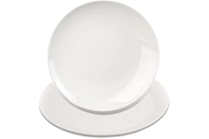 MR.R Set of 2 Sublimation Blanks White Ceramic Moon Plate with Stand,Porcelain Plates, 8 inch Round Dessert or Salad Plate, L