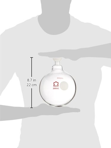 Kimble Chase KIMAX 601050-0835 Borosilicate Glass Round Bottom Distilling Flask, 35/20 Spherical Joint Neck, 2000 ml Capacity