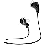 Mifine Bluetooth Headphones,Wireless Headset Stereo Bluetooth V4.1 Earbuds Sweatproof Sports Earphones with Built in Microphone for iPhone iPad Android and More (Black)