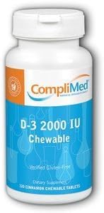 Complimed D-3 Chewable Cinnamon 2000 IU 120 tabs by CompliMed