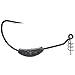 25pcs Black Weighted Twistlock Hook with Centering Pin, Size 1/0 2/0 3/0 4/0 5/0 Hook in Plastic Case,5PCS Each Size, Soft Plastic Hook Extra Wide Gap Hook Saltwater Swimbait Hook