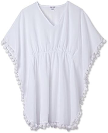 White Pom Pom Cover-Up For girls