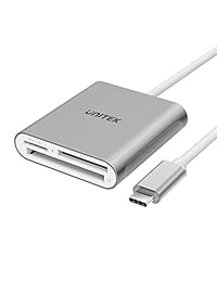 UNITEK lector de tarjeta de memoria flash tipo c USB 3.0 de 3 ranuras, para tarjeta de memoria flash compacta SanDisk y tarjeta flash compacta profesional Lexar.