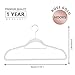 MIZGI Premium Velvet Hangers - Pack of 50 - White - Copper/Rose Gold Hooks - Non-Slip Suit Hangers, Clothes Hangers Bonus Accessory Bar for Suits, Pants, Dresses