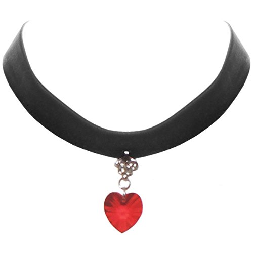 Girlprops 5/8" wide velvet ribbon choker with swar…